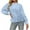 Light Blue, variant on asdoklhq Womens Plus Size Long Blouses,Women's Summer Shirts Zip Casual Tunic V-Neck Rollable Blouse Tops T-Shirt