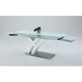 thumbnail image 2 of Chintaly Imports JILLIAN-DT-B Jillian Z Shape Dining Table with Base, Brushed Stainless Steel & White, 2 of 3
