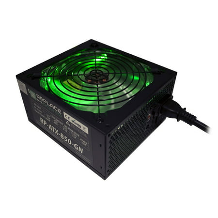 Replace Power RP-ATX-850W-GN 850W ATX Power Supply Green LED SATA 12V