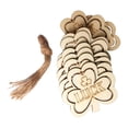 thumbnail image 3 of 60Pcs de Natural, sin para Manualidad de Bricolaje, Decoración con Cuerdas Patricio Soledad Rebanada de madera en forma de trébol, 3 of 10