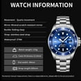 thumbnail image 2 of ZUNPAI Watches for Men with Luminous Calendar Waterproof, Men's Wristwatch Fashion Quartz Analog Stainless Steel Strap Watch, 2 of 8