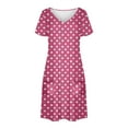 thumbnail image 4 of Zpanxa Women's Casual Sleeveless V Neck Dress Side Slit Tie Waist Strappy Summer Beach Sundress, 4 of 7