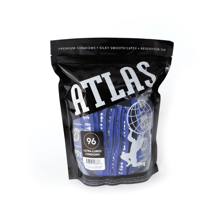 atlas ultra lubricated condoms Atlas® Ultra-Lubed Condoms, Latex, 48-Pack main image 0