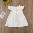 thumbnail image 4 of Canrulo Kids Baby Girls Organic Cotton Ruffled Tunic Dress Swing Sundress Princess White 3-4 Years, 4 of 8