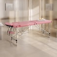 thumbnail image 3 of Alden Design 3 Section Adjustable and Foldable Aluminum Massage Table, 84" x 30", Pink, 3 of 11