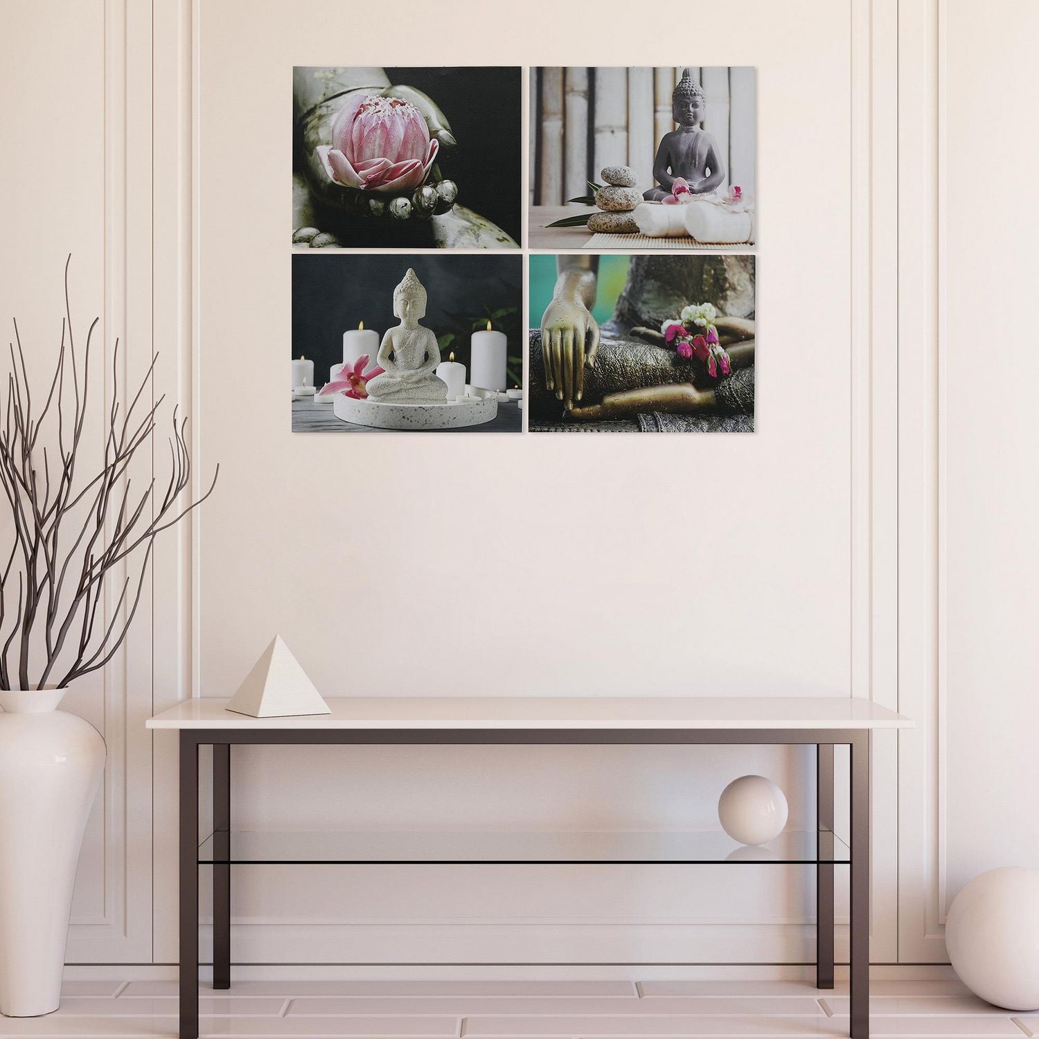 Canvas Wall Art Zen Buddha  - Set of 4