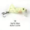 thumbnail image 4 of 2PC Anmuka 3g Realistic Grasshopper Fishing Lure - PVC & Carbon Steel, Ideal for Bass, Freshwater Bait with Treble Hooks, Dark Green, Best for Christmas, 4 of 9