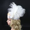 thumbnail image 3 of Negro Cristal Avestruz Lentejuelas De Plumas Diadema Del Vintage+Blanco Cristal Avestruz Lentejuelas De Plumas Diadema Del V Sunnimix Venda, 3 of 8