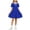 Blue, variant on Girls Back To School Uniform Dress Lapel Puff Short Sleeve Cute Print Dresses Casual Loose Trendy Summer Wear (1 Years, Purple)