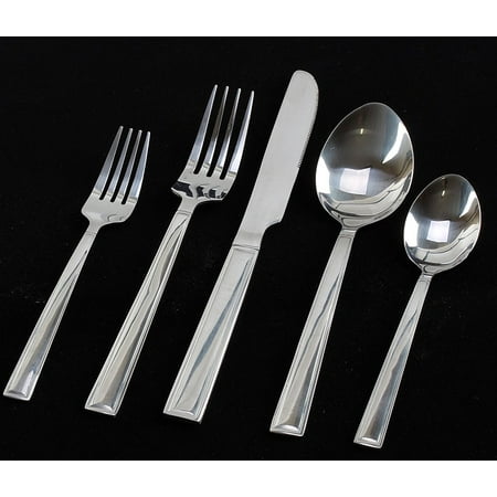 Cafeteria Silverware Flatware set 20-Piece - Flatware Sets for 4 - Stainless Steel Silverware Sets - Mirror Polished Cutlery Set ()