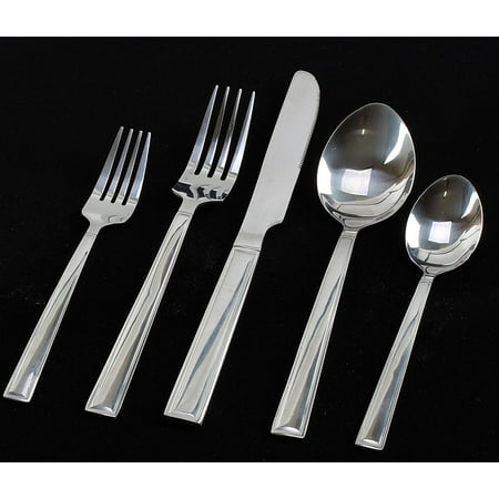 Flatware set 20-Piece - Flatware Sets for 4 - Stainless Steel Silverware Sets - Mirror Polished Cutlery (Best Way To Polish Silverware)