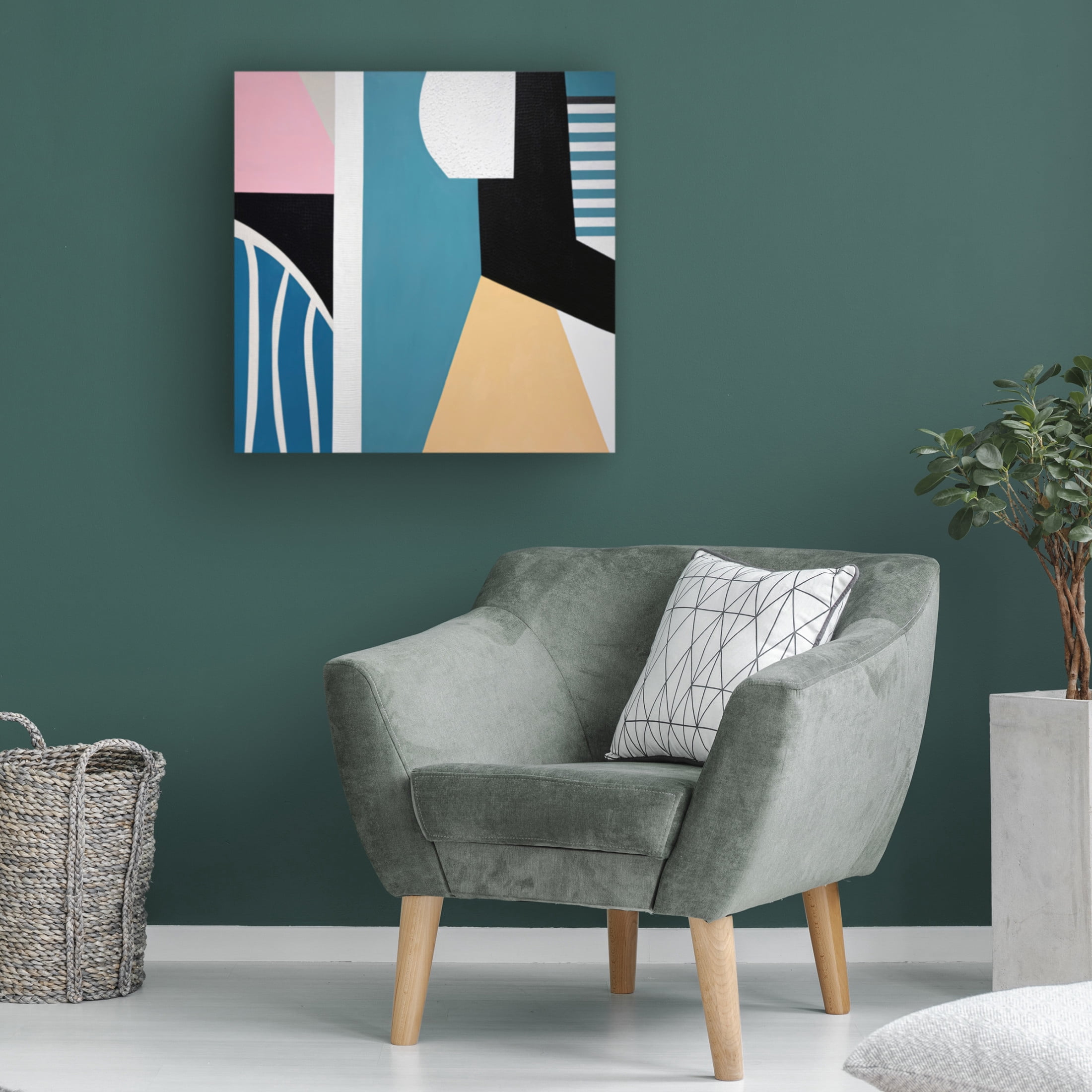 Canvas Wall Art - Sylvie Hamou 'Inside and Out I' Wall Art for Living Room, Bedroom, or Office Décor by Trademark Fine Art - 24 x 24 Inches