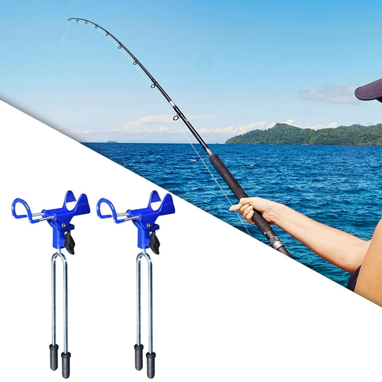 2x Portable Fishing Rod Holder Fishing Pole Holder Adjustable Support Thick Blue, Men's, Size: 10.3 cm