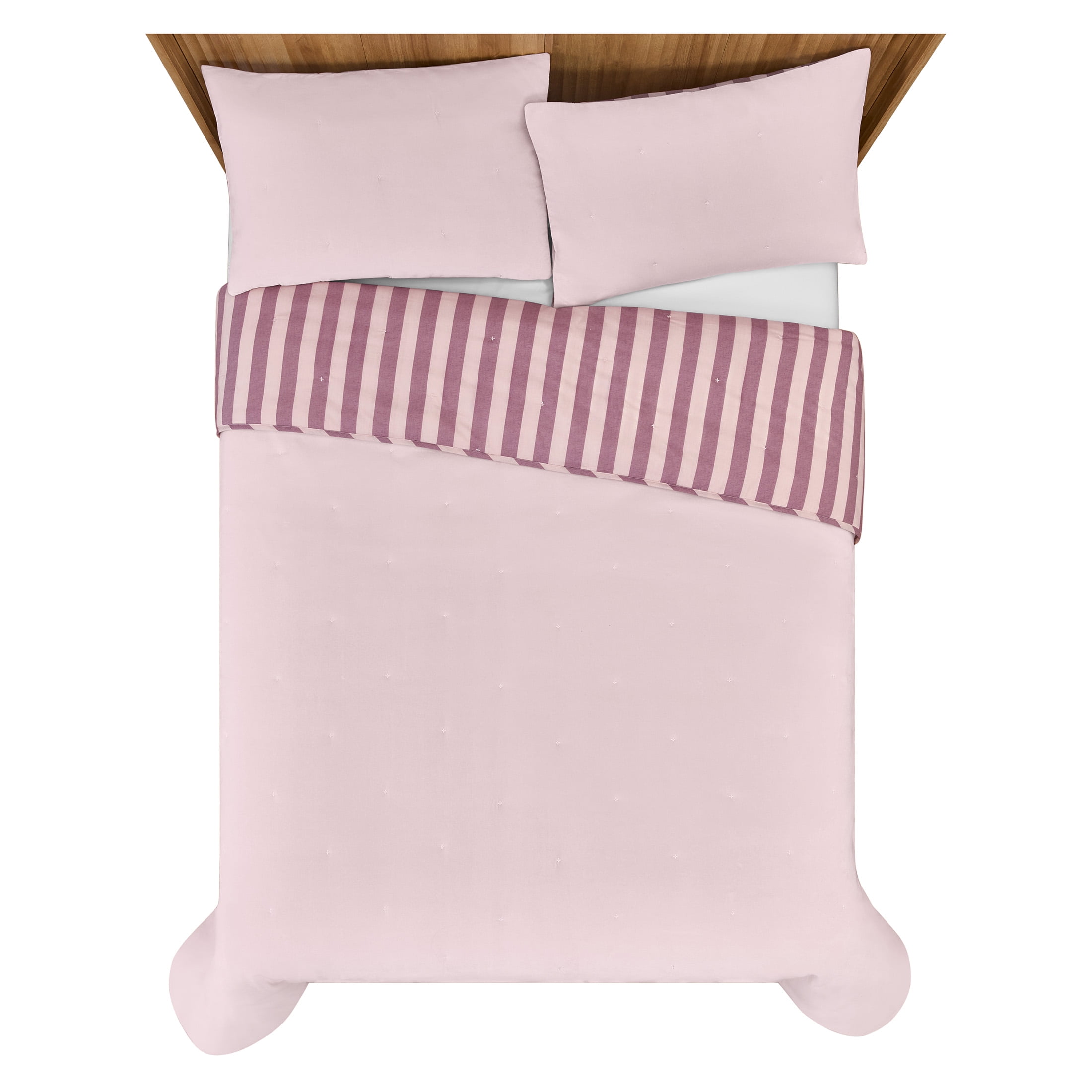 Beautiful Bedding Collection By Drew Barrymore Cotton, Polyester Velvet Quilts, Full/Queen - Reversible