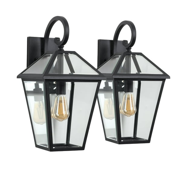 Large Outdoor Light Fixtures Wall Mount 16.5'' Waterproof Exterior Wall Lanterns with Glass, Outdoor Wall Light, Outside Wall Sconces, Front Porch Lights for House Garage Doorway Patio 2 Pack