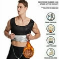 thumbnail image 4 of Men's Sweating Wicking Waist Trainer Corset Silver-Coated Vest Tank Top Sports Fitness Body Shaping Compression Shirt, 4 of 9