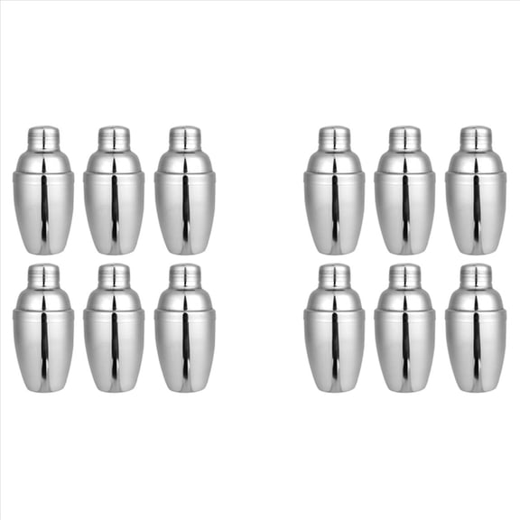 12PCS Mini Cocktail Shaker, Drink Shakers Cocktail,Stainless Shaker with Strainer, 250ml