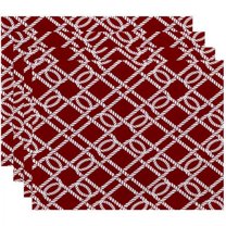 Simply Daisy 18" x 14" Know the Ropes Geometric Print Placemats, Set of 4
