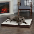 thumbnail image 4 of FurHaven Pet Products Faux Sheepskin & Suede Deluxe Cooling Gel Memory Foam Pet Bed for Dogs & Cats - Espresso, Large, 4 of 11