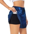 thumbnail image 1 of Balery Pegasus Night Sky Pantalones cortos deportivos para mujer con forro y dos bolsillos, elásticos, para entrenamiento, gimnasio, yoga-Large, 1 of 7