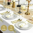 Chateau 252Piece Elegant Dinnerware Set, Fancy Disposable White and Gold Plates, Napkins for 36