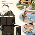 thumbnail image 4 of MINGYI 3-in-1Double Pet Stroller,Foldable Portable Pet Travel Strolling Cart for Medium Small Dogs Cats, up to 50lbs(Brown), 4 of 9