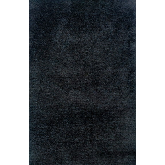Moretti Bella Shag Area Rug 81102 Black Solid Shag 10' x 13' Rectangle