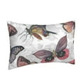 thumbnail image 2 of Naloa Vintage Butterflies Pillowcase, Throw Pillowcase, Wrinkle-Free, Stain-Resistant with Hidden Zipper for Bedroom Sofa - 16"x24", 2 of 9