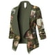 thumbnail image 2 of Sacos y Chaquetas de traje Chaqueta de traje de trabajo de solapa informal con estampado elegante de manga larga para mujer, abrigo, prendas de vestir, ropa informal,temperamento blazer(Verde， 3XL), 2 of 3