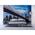 thumbnail image 2 of Dundee Deco's Modern Blue Yellow Brooklyn Bridge Park Wall Mural, 142 in X 106 in (108 sq ft.), 2 of 4