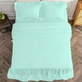 thumbnail image 4 of DNG Creations 4-Piece Long Ruffle Sheet Set 8-Inch Deep Pocket (Solid Aqua Blue - Twin XL), 4 of 7