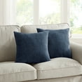 thumbnail image 2 of Thanksgiving Wreath 2024 Home Decor Navy Solid Chenille Decorative Pillow Set, Wivi, 18" x 18", 2 Pieces, 2 of 5