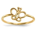 thumbnail image 1 of Solid 14k Yellow Gold Butterfly Ring Band Size 6.5, 1 of 5