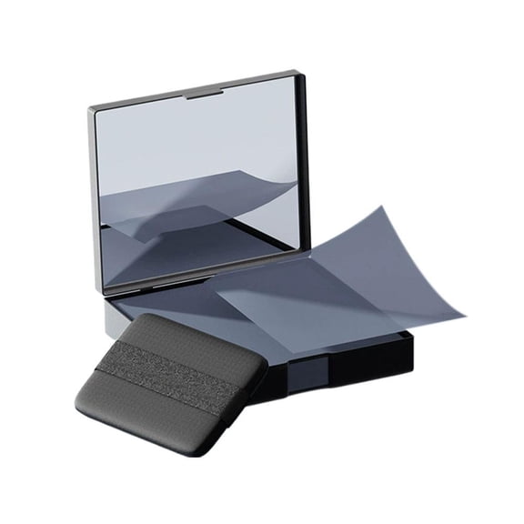 Facial Oil-Absorbing Paper Comes With A Powder Puff, Oil Blotting Sheets For Face, Oil Blotting Sheets For Face Oil Blotting Paper For Oily Skin Face Oil Absorbing Sheet - Black