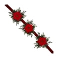 thumbnail image 2 of Tuvgenk Christmas Bow Ribbon Cabinet Hanging Ring, Home Decoration, Christmas Wreath Door Hanging Ornament (3 Flowers Style), 2 of 9