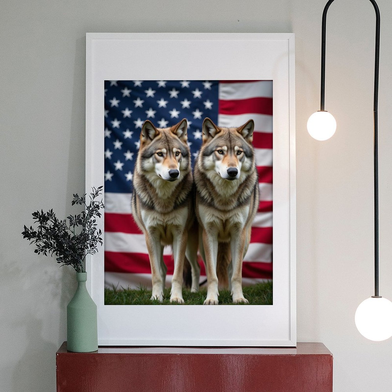 Diamond Art Kit for Adults, Wolves American Flag Patriotism Diamond Painting for Adults Beginners, 5D DIY Diamond Art Painting Kits, Colorful Diamond Painting Craft for Home Decor 12x16