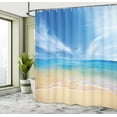 thumbnail image 4 of Ambesonne Ocean Scene Shower Curtain, Beach Sands Cloud Print, 69"Wx70"L, Deep Sky Blue and Beige, 4 of 4