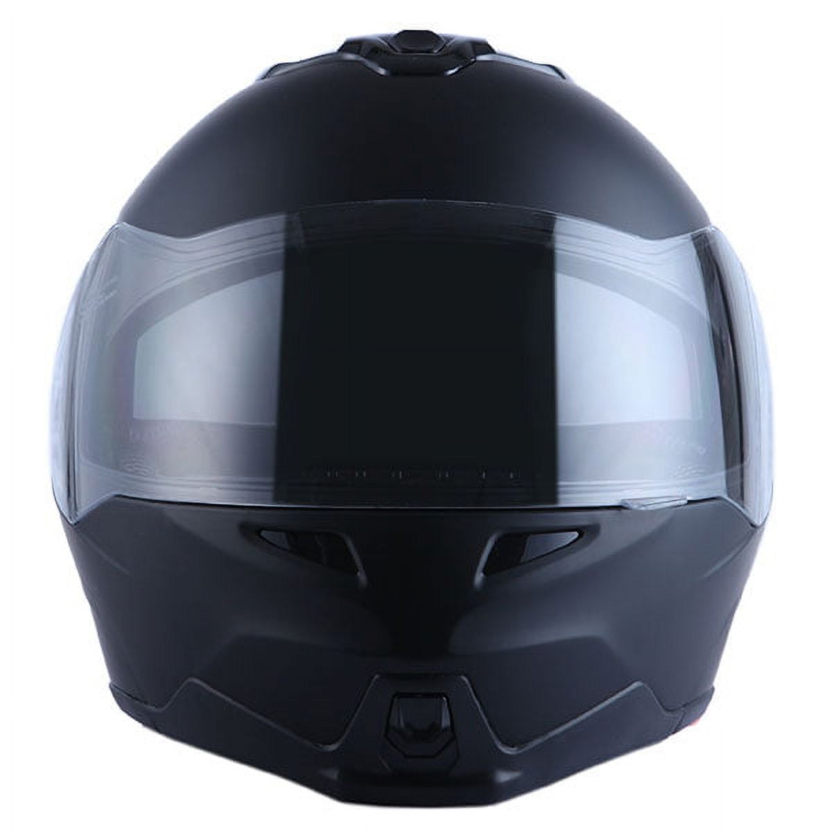 1Storm Motorcycle Street Bike Modular/Flip up Dual Visor/Sun Shield Full Face Helmet HG339 Matt Black