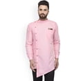 thumbnail image 1 of eloria Indian Traditional Men's Pink Solid Thread Work Kurta, 1 of 7