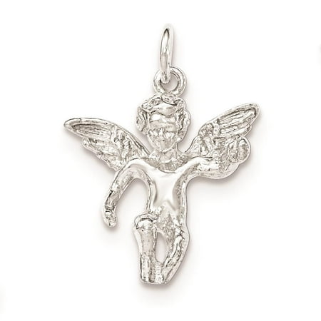 925 Sterling Silver Polished Full Angel Figure 3-D Charm Pendant