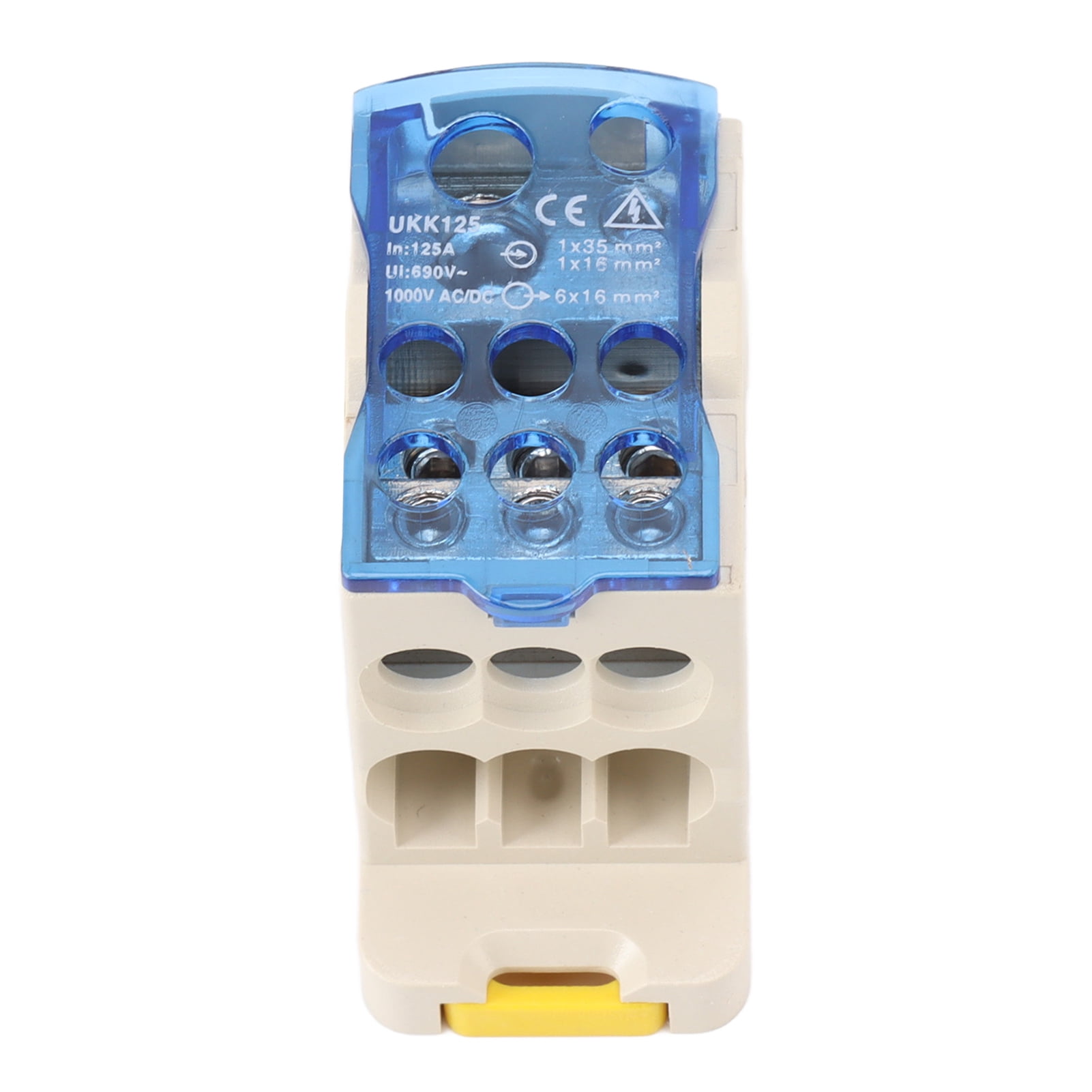 Junction Box, Distribution Box AC DC 1000V 125A Flame Retardant PC Shell Copper Conductor  For Electrical Cabinets