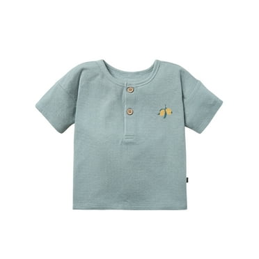 Modern Moments by Gerber Toddler Boy Organic Short Sleeve Henley T-Shirt, Sizes 12M-5T