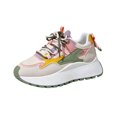 thumbnail image 3 of Willtoo Women Chunky Platform Sneakers Lace Up Elevated Color Block Versatile Comfort Casual Athletic Walking Shoes, 3 of 6