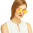 thumbnail image 4 of 2 Aviator Sunglasses for Adult Women Female with Case, Red Mirrored, 4 of 11