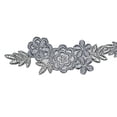 thumbnail image 1 of 1.75" Embroidered Floral Gray with Silver Metallic by Yard, 1 of 4