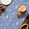 thumbnail image 4 of Dusty Blue Wildflowers Table Runner 90 Inches Long,Farmhouse Botanical Garden Floral Cotton Linen Table Runners Dresser Scarves,Fabric Tabletop Scarf Furniture Cover for Home Dinner Party 13"x90", 4 of 9