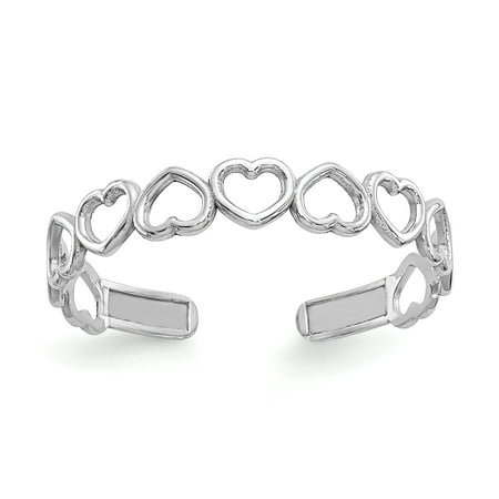 Primal Gold 14 Karat White Gold Cut Out Hearts Toe Ring