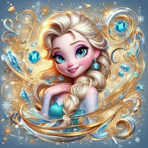 Frozen Elsa Anna Olaf Princess Prince DIY 5D Diamond Digital Painting Kit Crystal Rhinestone Embroidery Cross-stitch artwork Crafts Canvas wall decoration Birthday gift 12 X 12 inches