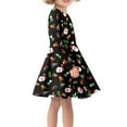 thumbnail image 2 of FKELYI Size 13-14 Y Long Sleeve Dress Elastic Christmas Tree Cartoon Santa Kids Swing Party Dress Lightweight Cute Long Sleeve Dresses for Teen Girls, 2 of 4