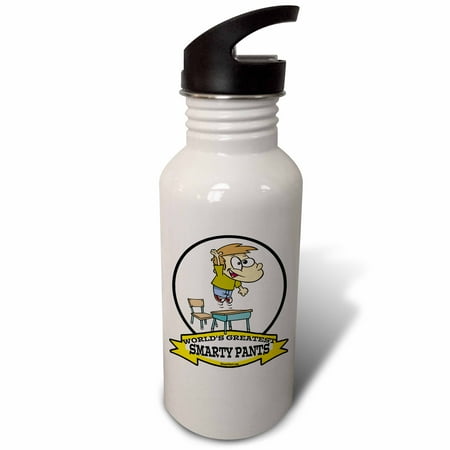 

Funny Worlds Greatest Smarty Pants Boy Cartoon 21 oz Sports Water Bottle wb-103553-1
